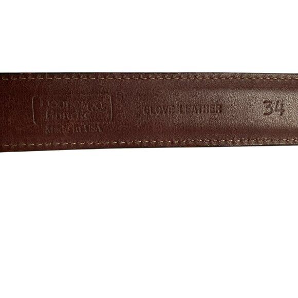 Dooney & Bourke Brown Glove Leather Belt Women's Size 34 Vintage Brass - Picture 6 of 7